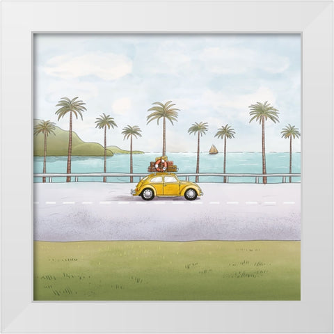 Summer Trip White Modern Wood Framed Art Print by Thai, Xuan