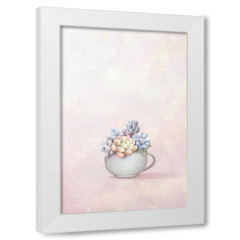 Succulent White Modern Wood Framed Art Print by Thai, Xuan