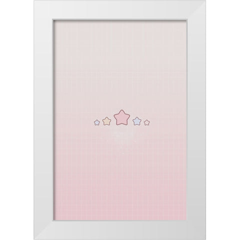 Pink Star White Modern Wood Framed Art Print by Thai, Xuan