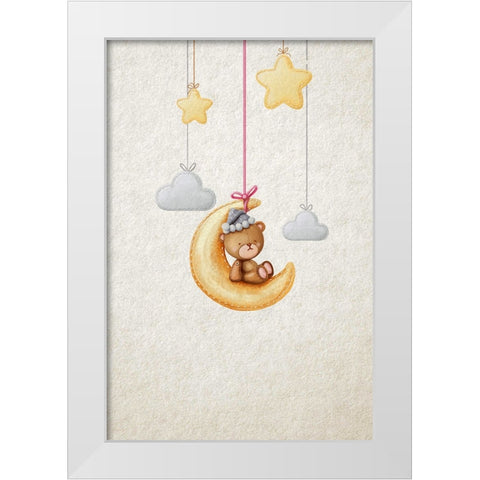 Dreamy Teddy White Modern Wood Framed Art Print by Thai, Xuan