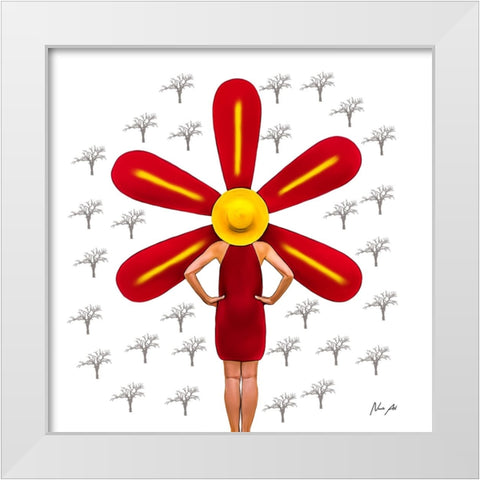 Human Flora White Modern Wood Framed Art Print by Amihere, Lord