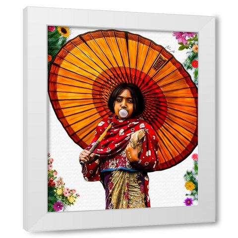 Thai White Modern Wood Framed Art Print by Amihere, Lord