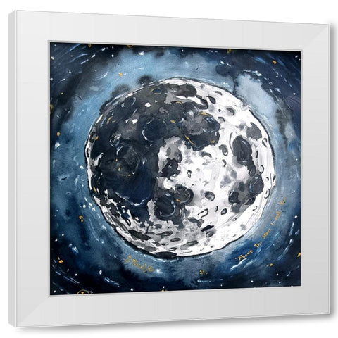 Above the stars I met you White Modern Wood Framed Art Print by Belickiene, Julija