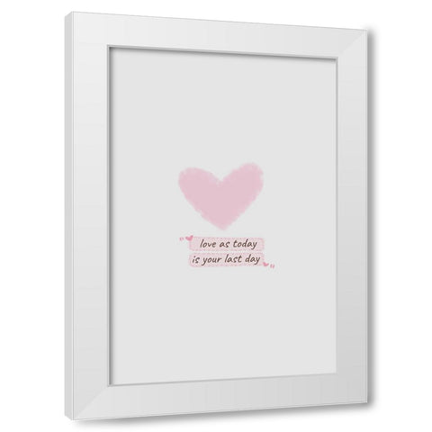 Love White Modern Wood Framed Art Print by Thai, Xuan