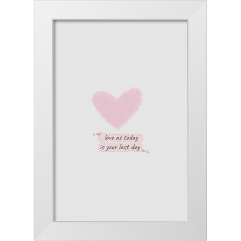 Love White Modern Wood Framed Art Print by Thai, Xuan