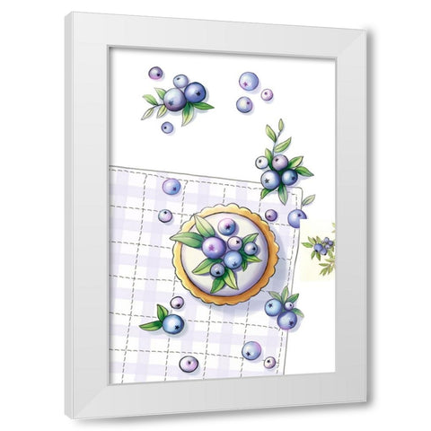 Blueberry Cake White Modern Wood Framed Art Print by Thai, Xuan