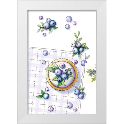 Blueberry Cake White Modern Wood Framed Art Print by Thai, Xuan