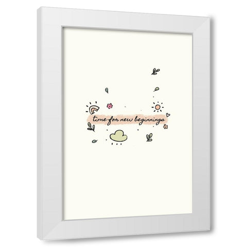 New year new beginning White Modern Wood Framed Art Print by Thai, Xuan