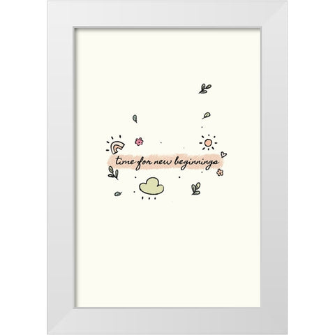 New year new beginning White Modern Wood Framed Art Print by Thai, Xuan
