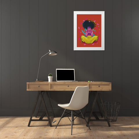 the color queen White Modern Wood Framed Art Print by msonthe, Joshua