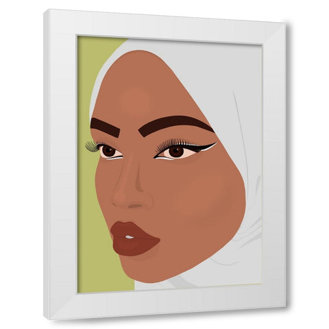 Cat Eyes White Modern Wood Framed Art Print by Rodrigues, Sabrina