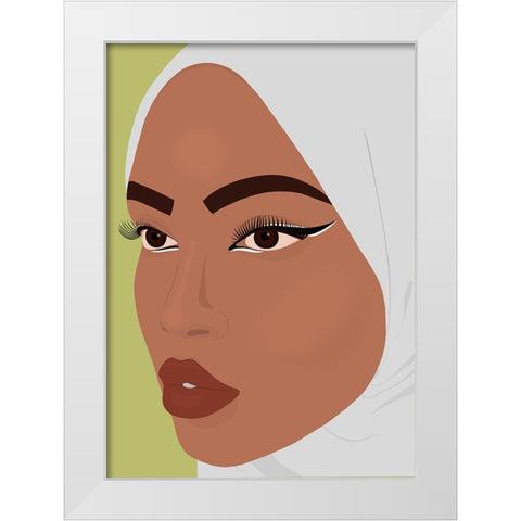 Cat Eyes White Modern Wood Framed Art Print by Rodrigues, Sabrina