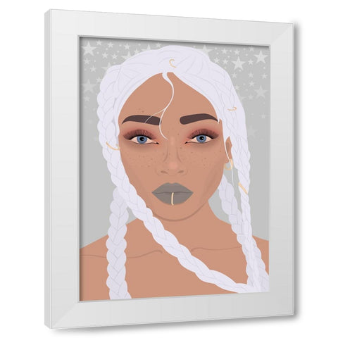 Poker Face White Modern Wood Framed Art Print by Rodrigues, Sabrina