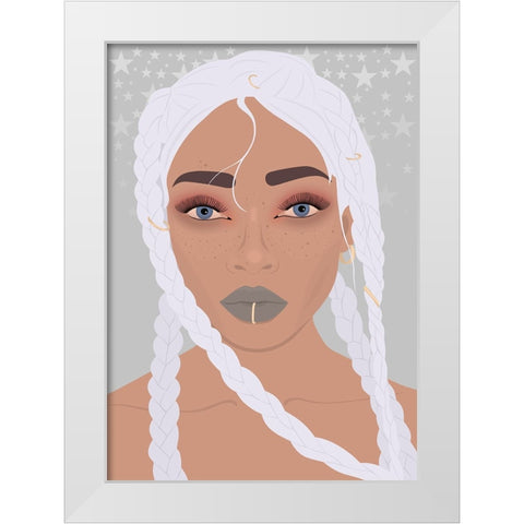 Poker Face White Modern Wood Framed Art Print by Rodrigues, Sabrina
