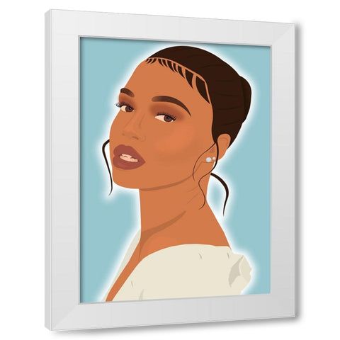 Dazzling Eyes White Modern Wood Framed Art Print by Rodrigues, Sabrina