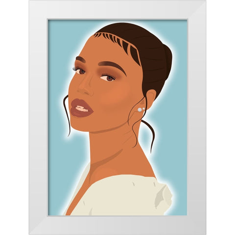 Dazzling Eyes White Modern Wood Framed Art Print by Rodrigues, Sabrina