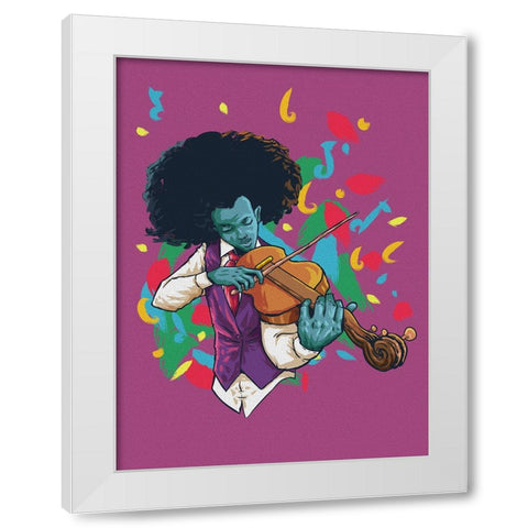 The music man White Modern Wood Framed Art Print by msonthe, Joshua