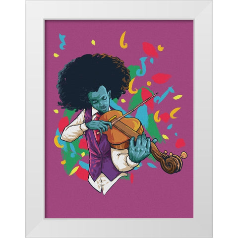 The music man White Modern Wood Framed Art Print by msonthe, Joshua