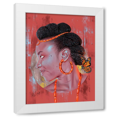African Beauty White Modern Wood Framed Art Print by Oladapo, Ojenike