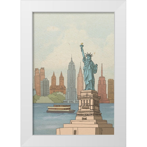 New York - New York White Modern Wood Framed Art Print by Thai, Xuan