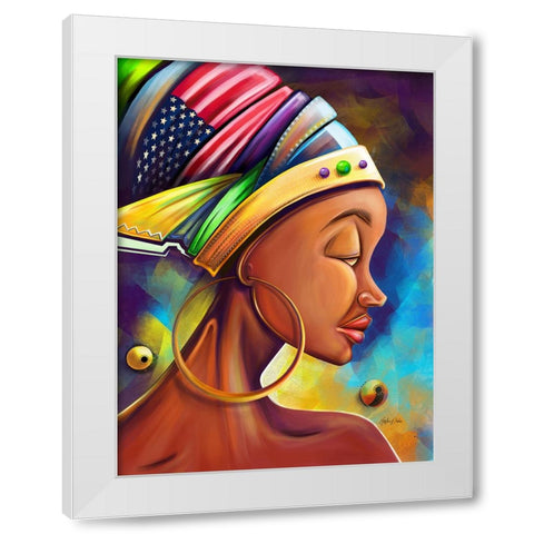 Her Pride White Modern Wood Framed Art Print by Debas, Adetoro