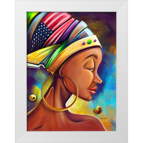 Her Pride White Modern Wood Framed Art Print by Debas, Adetoro