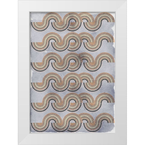 Psycho rainbow White Modern Wood Framed Art Print by Elmoudden, Omar