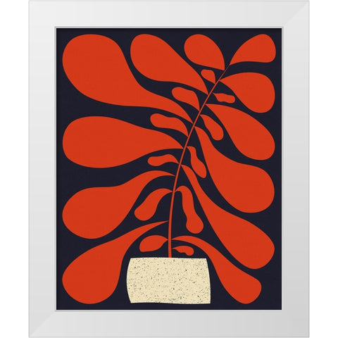 Lazy Plant #1 White Modern Wood Framed Art Print by Galitsyna, Alisa