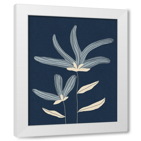 Two Flowers White Modern Wood Framed Art Print by Galitsyna, Alisa
