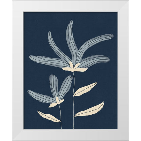 Two Flowers White Modern Wood Framed Art Print by Galitsyna, Alisa