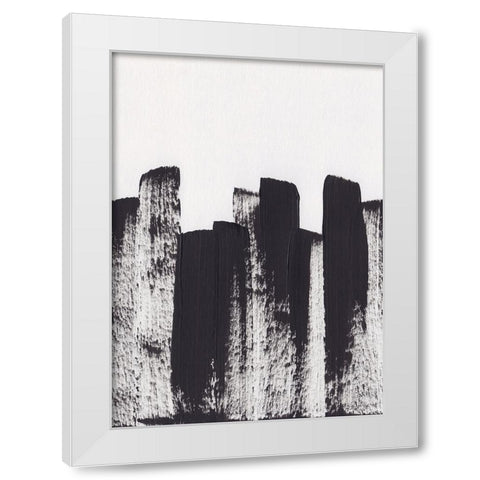 Bold Brush Strokes White Modern Wood Framed Art Print by Galitsyna, Alisa