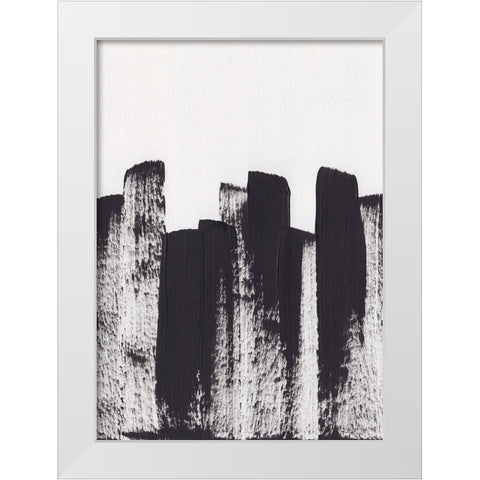 Bold Brush Strokes White Modern Wood Framed Art Print by Galitsyna, Alisa