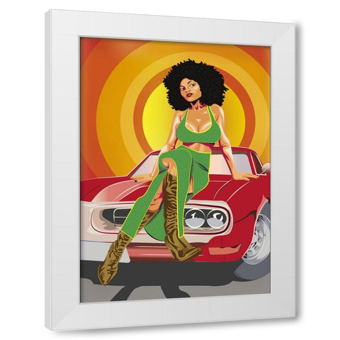 The Old Times White Modern Wood Framed Art Print by Gachoka, Tessie