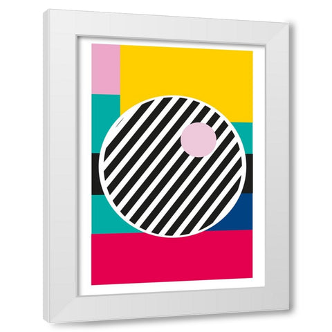 LINE White Modern Wood Framed Art Print by Ortiz, Sergio
