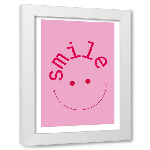 Smile White Modern Wood Framed Art Print by Ortiz, Sergio