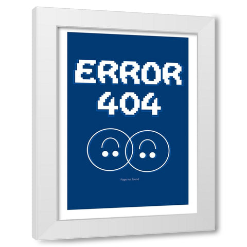 Error 404 White Modern Wood Framed Art Print by Ortiz, Sergio