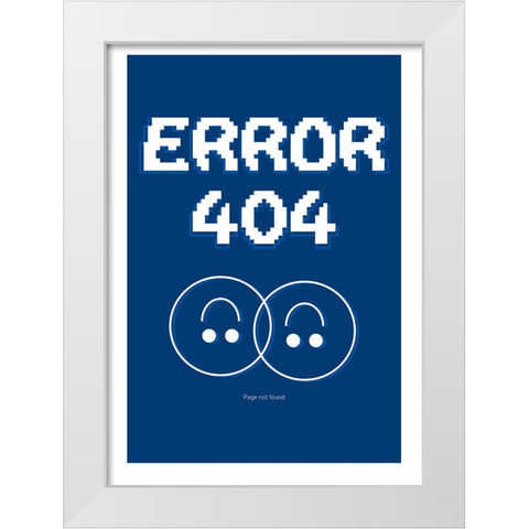 Error 404 White Modern Wood Framed Art Print by Ortiz, Sergio
