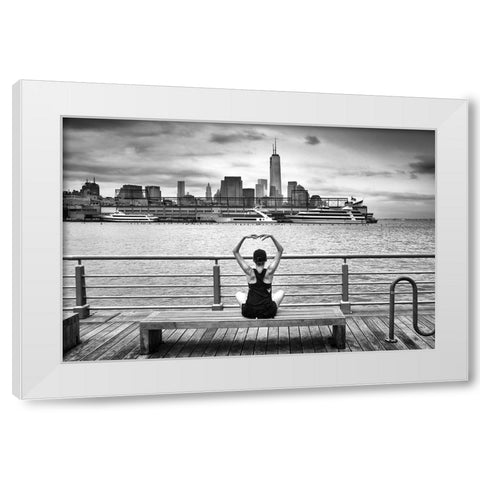 Momentum White Modern Wood Framed Art Print by Guyot, Michel