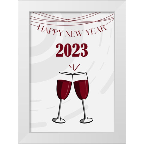 Wine Wine White Modern Wood Framed Art Print by Elmoudden, Omar