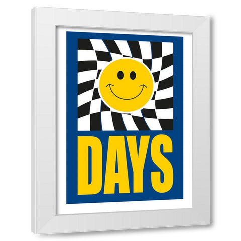 Happy Days White Modern Wood Framed Art Print by Ortiz, Sergio