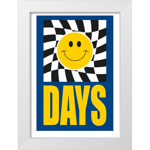 Happy Days White Modern Wood Framed Art Print by Ortiz, Sergio