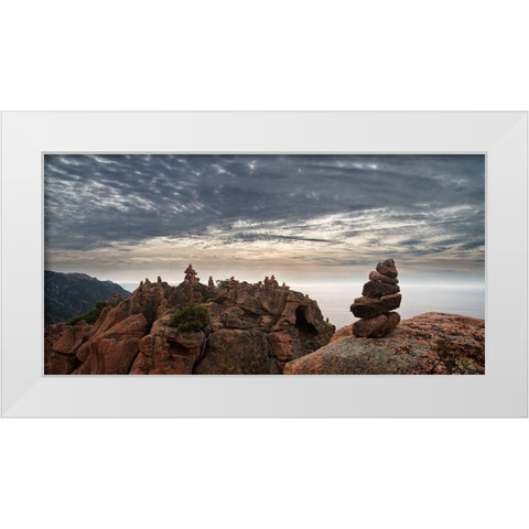 Cairns White Modern Wood Framed Art Print by Bravin, Fabien