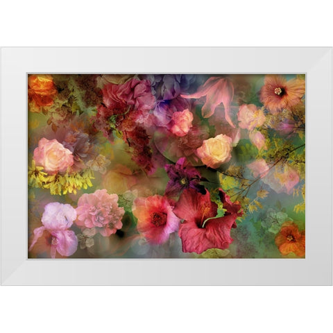 Memory of a faraway garden White Modern Wood Framed Art Print by Shumilova, Ludmila