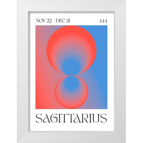 Sagittarius White Modern Wood Framed Art Print by Castillo, Valeria