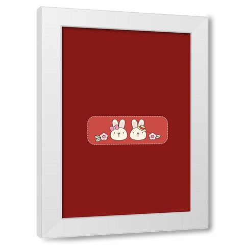 Bunny Bunny Love White Modern Wood Framed Art Print by Thai, Xuan