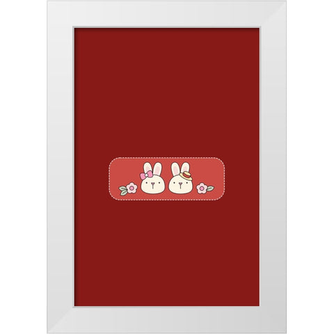 Bunny Bunny Love White Modern Wood Framed Art Print by Thai, Xuan