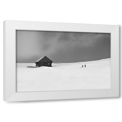 Drumul Spre Casa (The Way Home) White Modern Wood Framed Art Print by Dumitrescu, Vlad