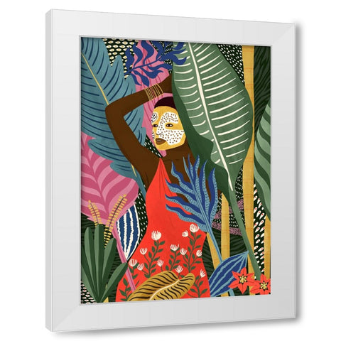 Mask White Modern Wood Framed Art Print by Tomljanovic, Maja
