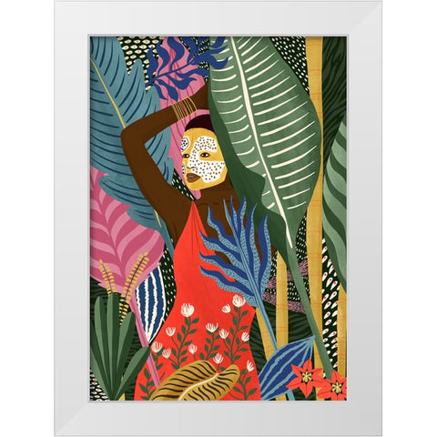 Mask White Modern Wood Framed Art Print by Tomljanovic, Maja