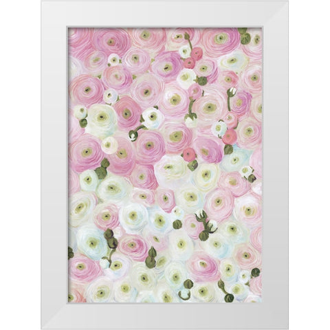 Gabry painterly ranunculus White Modern Wood Framed Art Print by Laiz Blursbyai, Rosana